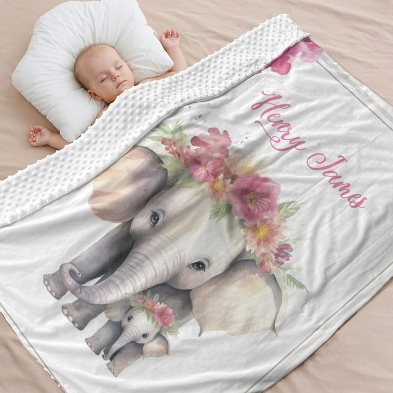 Throw Blanket Elephant Baby Receiving Blankets Custom Elephant