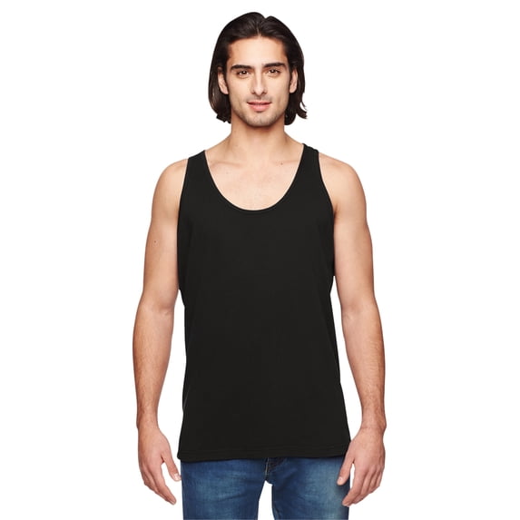 Custom Embroidered American Apparel 2411W Men 4.3 oz Power Washed Tank, BLACK, XS