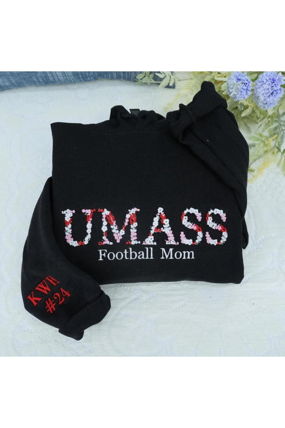 Custom Embroidered College Sweatshirt – Personalized University with Floral Embroidery for Graduates, Custom Embroidered Sweatshirt