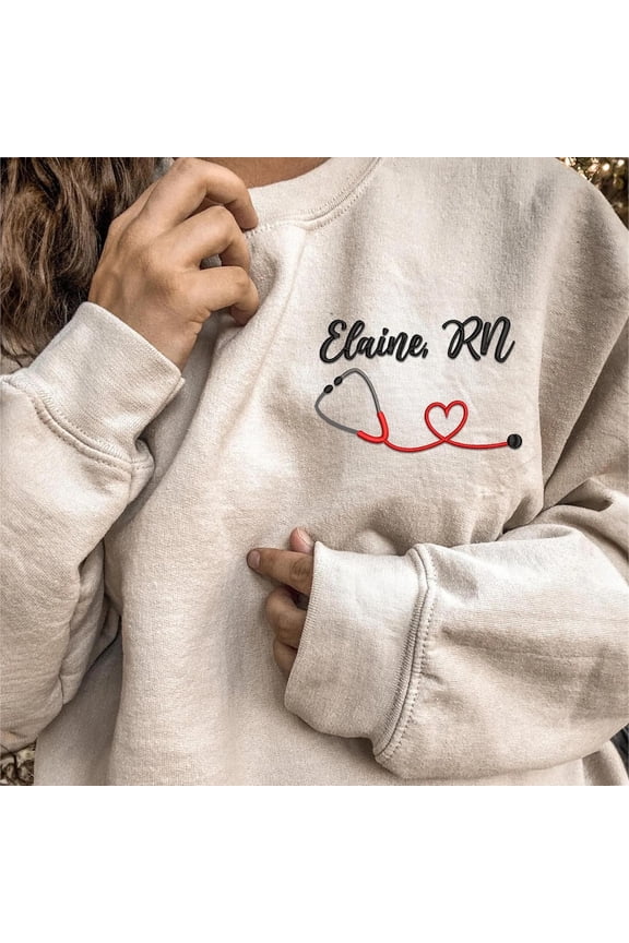 Custom Embroidered Nurse, Personalized RN, Nursing Student, RN Christmas Sweater, Sweatshirt