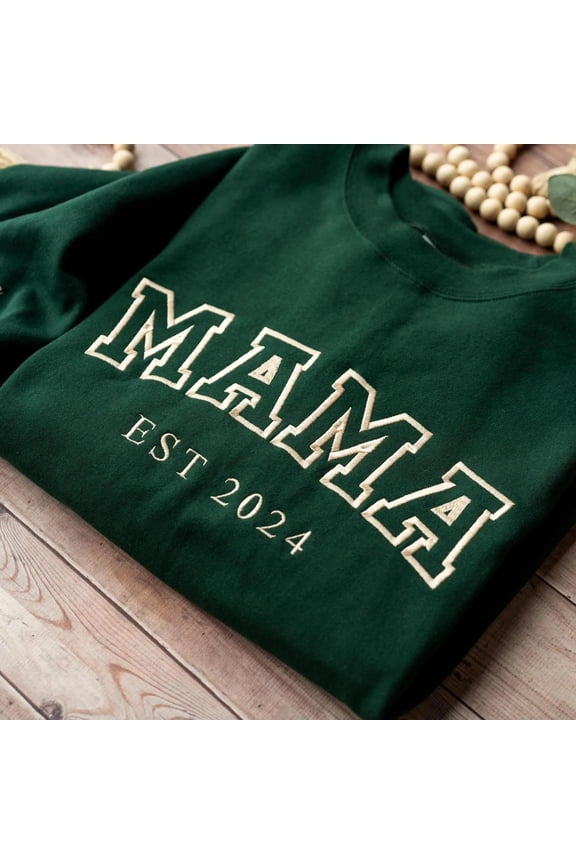 Custom Embroidered Sleeve Names Crewneck for Mother's Day, Custom Embroidered Sweatshirt