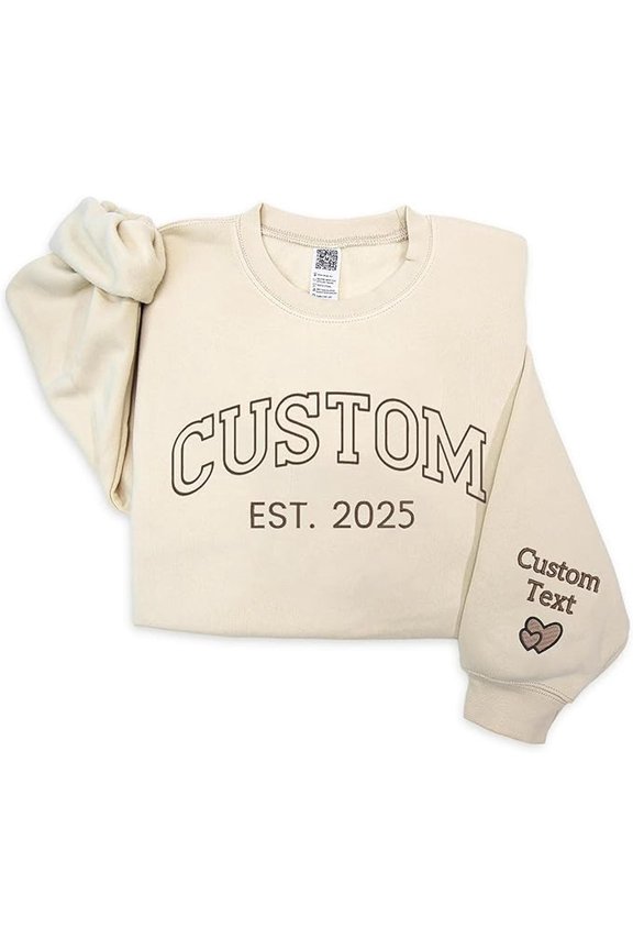 Custom Embroidered Sweatshirt, Custom Crewneck, Add Your Own Custom Text, Custom Embroidered Sweatshirt
