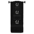 thumbnail image 1 of Custom Embroidered Terry Cotton Ring Spun Bath Towel, Hand Towel And Washcloth Set - Black Towel Set, Silver Chancery Initial U, 1 of 3