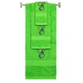 thumbnail image 1 of Personalized Embroidered Terry Cotton Ring Spun Bath Towel, Hand Towel And Washcloth Set - Lime Green Towel Set, Black Fancy Script Initial E, 1 of 7