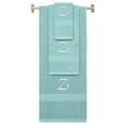 thumbnail image 1 of Custom Embroidered Terry Cotton Ring Spun Bath Towel, Hand Towel And Washcloth Set - Nautical Teal Towel Set, White Chancery Initial Z, 1 of 1