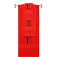 thumbnail image 1 of Custom Embroidered Terry Cotton Ring Spun Bath Towel, Hand Towel And Washcloth Set - Red Towel Set, Black Times New Roman Initial E, 1 of 1