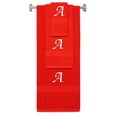 thumbnail image 1 of Custom Embroidered Terry Cotton Ring Spun Bath Towel, Hand Towel And Washcloth Set - Red Towel Set, White Chancery Initial A, 1 of 1