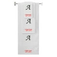 thumbnail image 1 of Custom Embroidered Terry Cotton Ring Spun Bath Towel, Hand Towel And Washcloth Set - White Towel Set, Black Chancery Initial A, 1 of 4