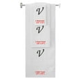 thumbnail image 1 of Custom Embroidered Terry Cotton Ring Spun Bath Towel, Hand Towel And Washcloth Set - White Towel Set, Black Chancery Initial V, 1 of 4