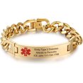 thumbnail image 1 of Custom Emergency Medical Alert Bracelet - Free Engraving, Ships Next Day, Non-Tarnish Titanium Steel, Size 7.5-9.5 inches, Medical ID Bracelet for Men & Women, Durable & Comfortable, 1 of 20