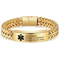 thumbnail image 1 of Custom Emergency Medical Alert Bracelet - Free Engraving, Ships Next Day, Non-Tarnish Titanium Steel, Size 7.5-9.5 inches, Medical ID Bracelet for Men & Women, Durable & Comfortable, 1 of 18