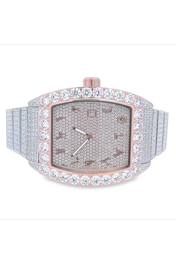 Custom Emperor CZ Micro Pave Watch | Stainless Steel