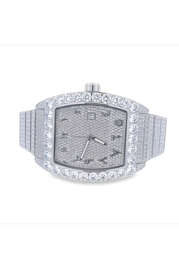 Custom Emperor CZ Micro Pave Watch | Stainless Steel