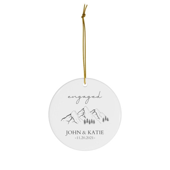 Custom Engagement Keepsake Keepsake Ornament with Custom Couple Names & Date, Engagement Gift, Proposal Keepsake & Christmas Tree Decor for Couples, Partners, Wedding Planning or Holiday Celebrations
