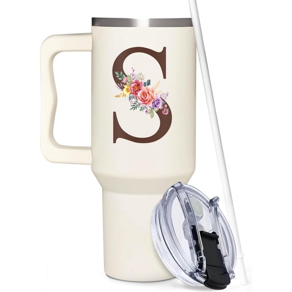 Custom Engraved 40oz Tumbler with Handle - Personalized Gifts for Women, Mom, Wife, Sister, Best Friend, Coworkers - Birthday & Christmas Present