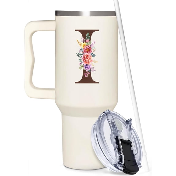 Custom Engraved 40oz Tumbler with Handle - Personalized Gifts for Women, Mom, Wife, Sister, Best Friend, Coworkers - Birthday & Christmas Present