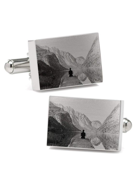 Custom Engraved Block Photo Cufflinks
