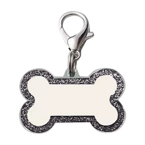 Custom Engraved Dog ID Pet Name with Glitter Bone Design for Cats and Dogs Durable Metal Pet Accessories