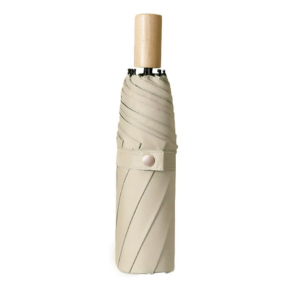 Custom Engraved Solid Wood Handle Umbrellas Text Design Windproof for Outdoor Use