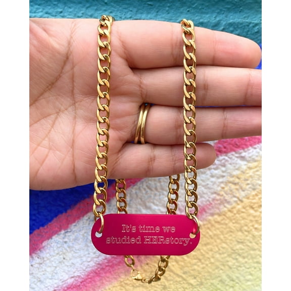 Custom Engraved Tag Chain Necklace