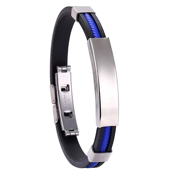 Custom Engraved Titanium Steel Bangle Bracelet Set For Men And Women - Name Quote Design - Durable Stainless Steel And Flexible Silicone - Unisex Fashion Jewelry
