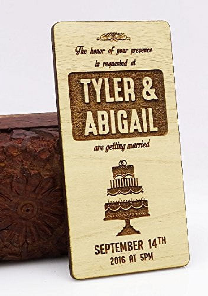 Custom Engraved Wood Magnets 50 Rustic Wedding Save The Date Wooden ...