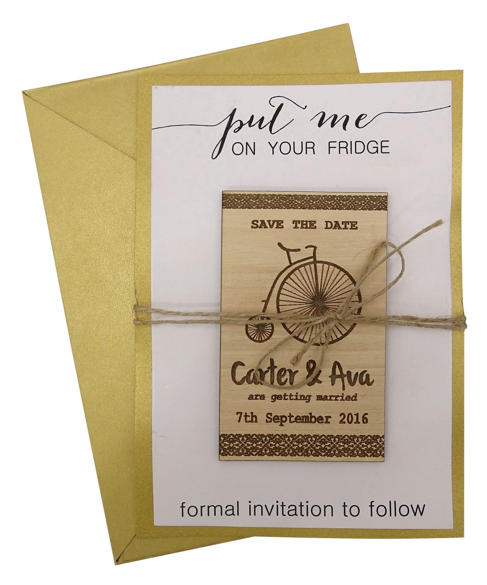Custom Engraved Wooden Magnet Personalized Gift 20 Rustic Wedding Save ...