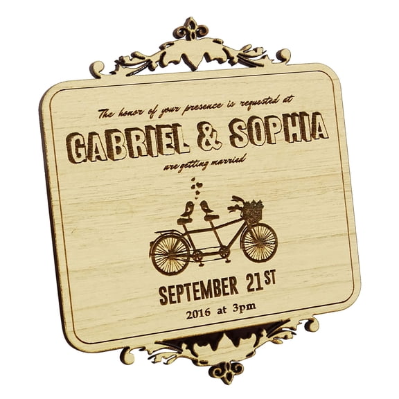 Custom Engraved Wooden Magnet Personalized Gift 20 Rustic Wedding Save the Date Wooden Magnet