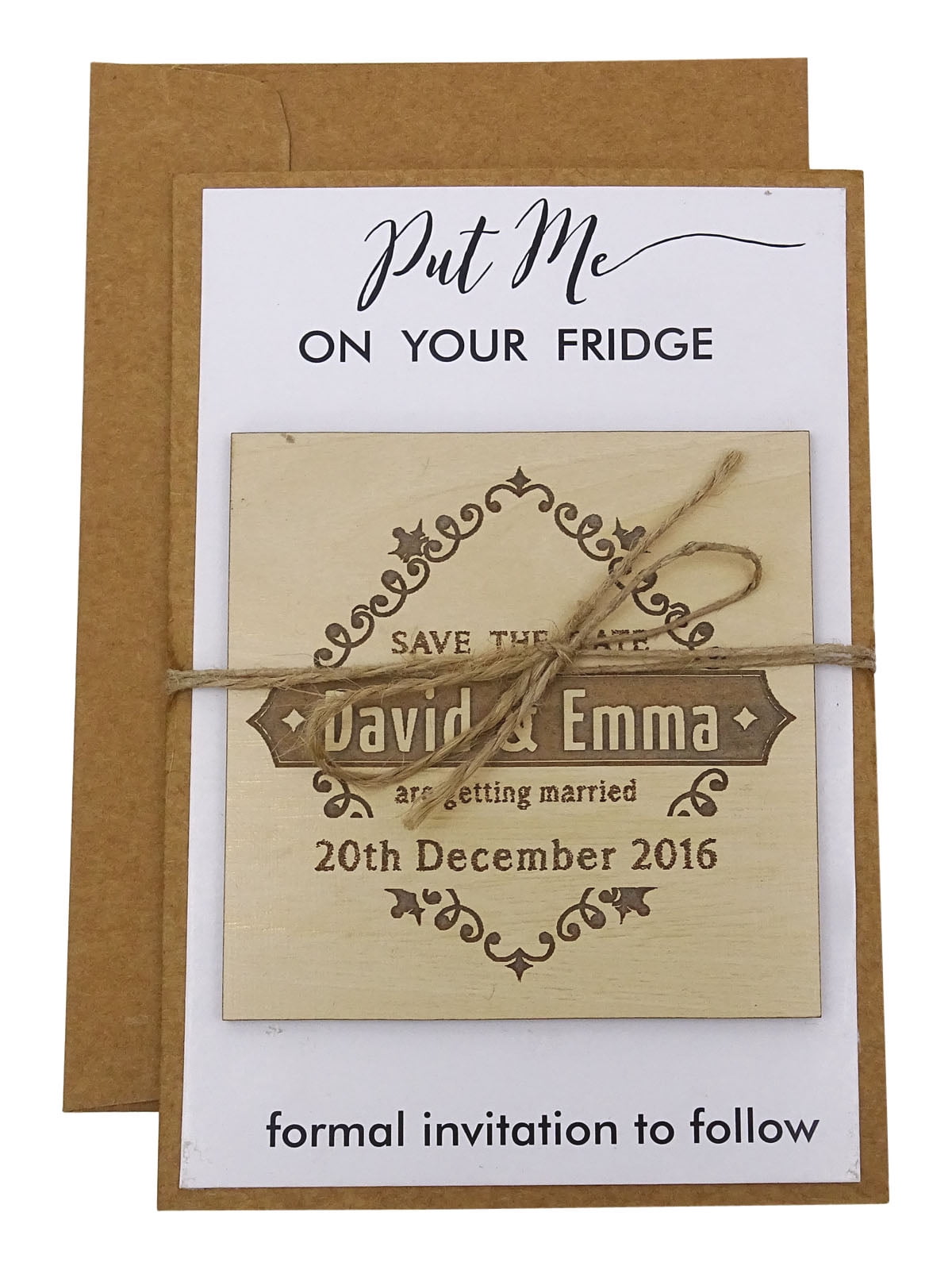 Custom Engraved Wooden Magnet Personalized Gift 25 Rustic Wedding Save ...