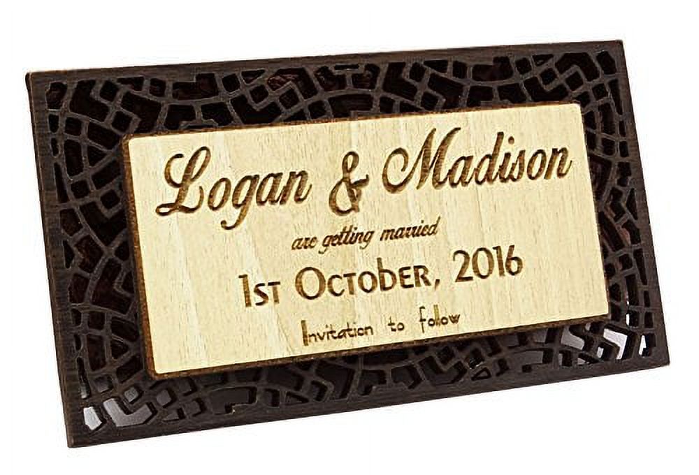 Custom Engraved Wooden Magnets Rustic Wedding Save The Date Wooden ...