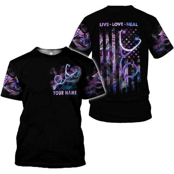 Custom Er Nurse Shirts for Women Future Nurse Shirt 3D Nursing Shirts for Nurses Emergency Nurse Shirt CNA Shirts CNA Shirt (M)