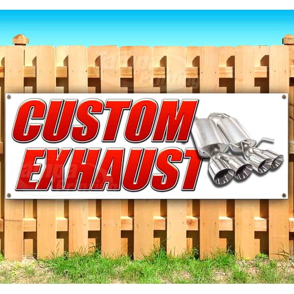 Custom Exhaust 13 oz Vinyl Banner With Metal Grommets