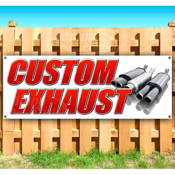 Custom Exhaust 13 oz Vinyl Banner With Metal Grommets