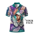 thumbnail image 1 of Custom Face Men’s Golf Polo Shirt – Spring Butterfly Mirage Art Personalized Gift for Him, 1 of 10