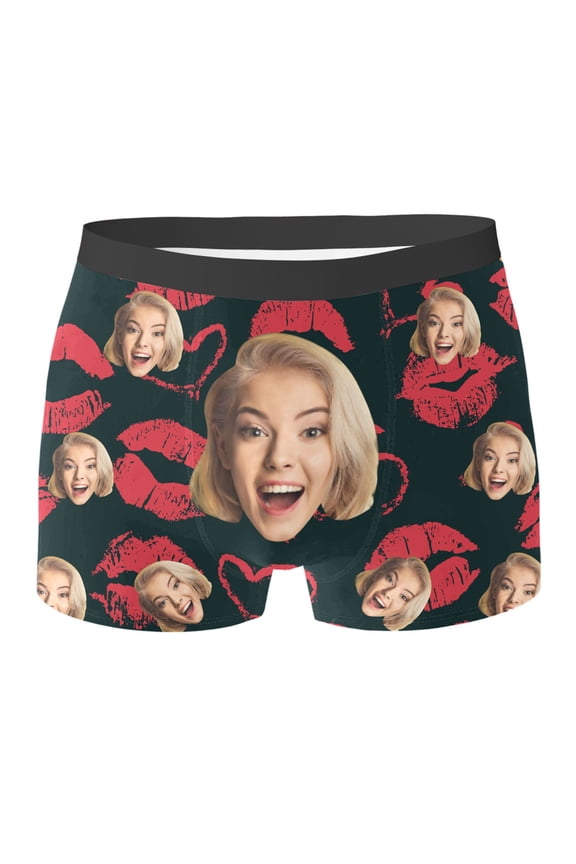 Custom Face Personalized Underwear Customized Boxers for Men Unique Comfort Wear,Purple,XL