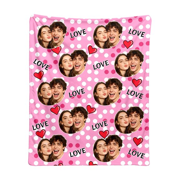 Custom Face Photo Blanket with Flannel Material Personalized Soft Throw for Home and Travel Multiple Sizes Machine Washable 130x150cm
