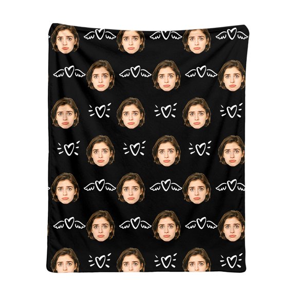 Custom Face Photo Blanket with Flannel Material Personalized Soft Throw for Home and Travel Multiple Sizes Machine Washable 150x200cm