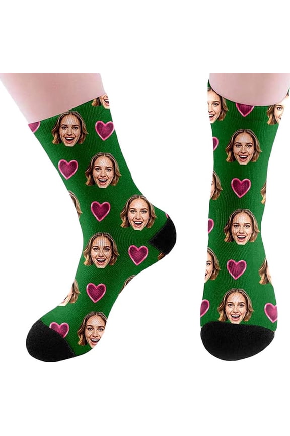 Custom Face Socks with Picture, Personalized Socks with Photo Customized Unisex Funny Crew Sock Gifts for Men Women