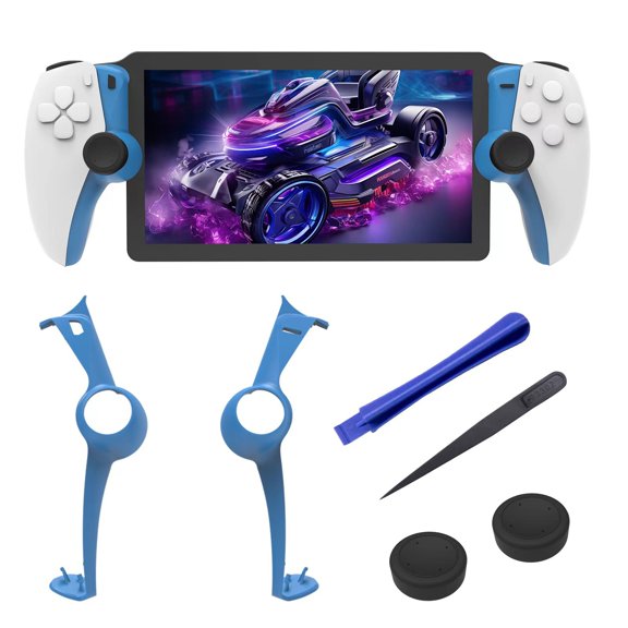 Faceplates Cover for PlayStation Portal Remote Player, DIY Decorative Trim Shell with Thumb Caps for PS5 Portal-Blue