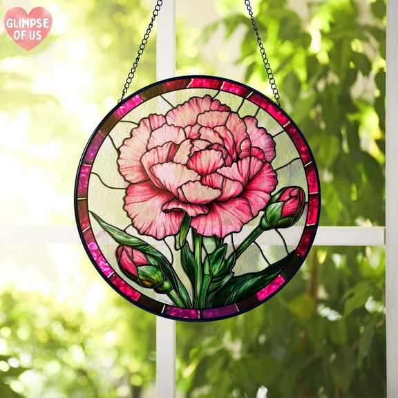 Custom Family Birth Flowers Glass Suncatcher, Custom Mom's Garden Gift,Flower Glass Art,Birth Flower Gift For Nana,Mother's Day Gift For Mom