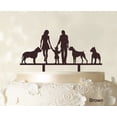 thumbnail image 1 of "Custom Family Cake Topper With Dogs Silhouette Wedding Cake Topper Cake Decorations Option Available 6""-7"" Inches Wide", 1 of 1