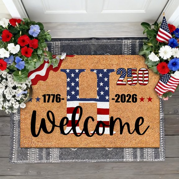 Custom Family Last Name Doormat Set 50X80Cm Patriotic Family Name Doormat Customizable Front Door Welcome Mat with and Design