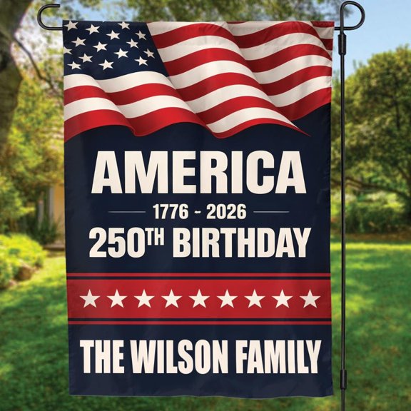 Custom Family Map America 250 Years Patriotic Flag 12x18 POLE NOT INCLUDED Garden Flag