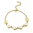 thumbnail image 1 of Custom Family Name Bracelet Heart Pendent Bangle Engraved 1-6 Names Dad Mom Gift, 1 of 9