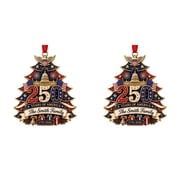 Custom Family Name USA 250th Anniversary Christmas Ornament, 2D Acrylic Patriotic Christmas Tree Hanging Decor, America 1776-2026 Commemorative Ornament Gift for Holiday Decor