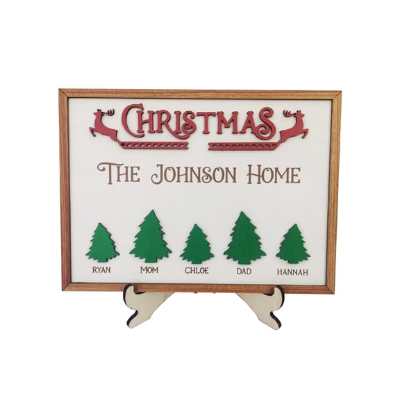 Custom Family Names Wood Sign, Personalized Christmas Home Decor, Christmas Gifts for Mom Grandma Dad Grandpa, Customized with 1-5 Names