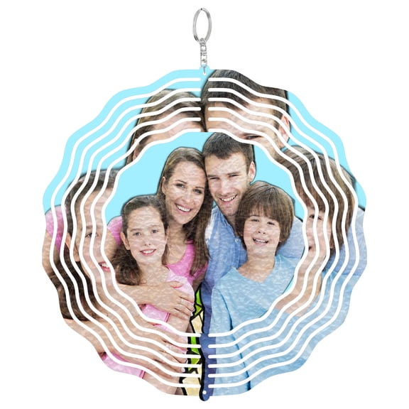 Custom Family Photo Metal Wind Spinner, Personalized Memorial Decor