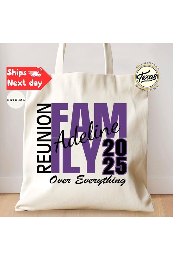 Custom Family Reunion Tote Bag Personalized Canvas Gift