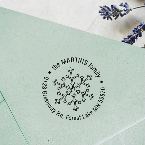 Custom Family Round Address Stamp Self Inking Personalized Logo Stamp Gifts Idea
