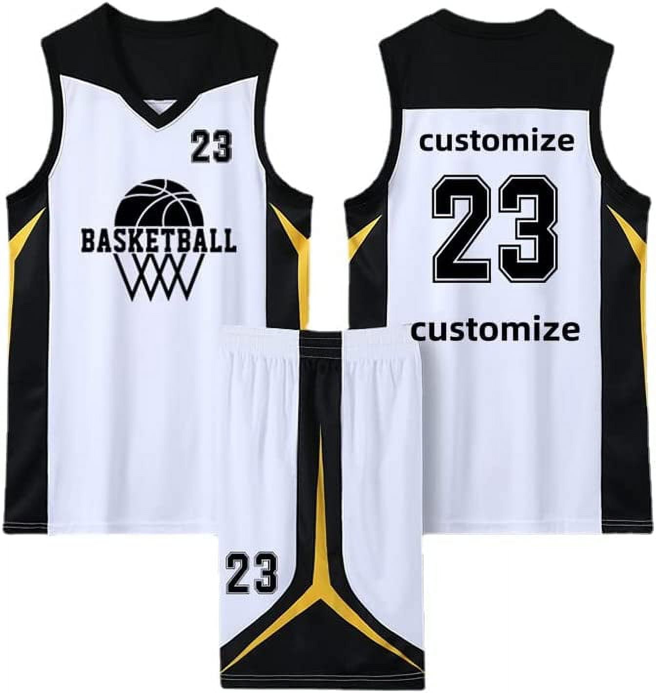 Wholesale Black gold basketball jerseys hot sell basketball wear